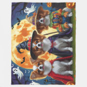 Couverture Polaire Chiens de Papillon Citrouille Halloween Funny (Devant)