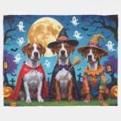 Couverture Polaire Chiens de Rhodesian Ridgeback Citrouille Halloween (Devant (Horizontal))
