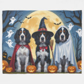 Couverture Polaire Chiens de Setter anglais Citrouille Halloween Funn (Devant (Horizontal))
