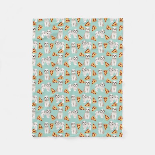 Couverture Polaire Chiens de Shih Tzu à la menthe (Devant)