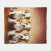 Couverture Polaire Chiens de taureau anglais vraiment mignons (Devant (Horizontal))