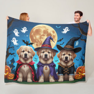 Couverture Polaire Chiens de Terre-Neuve Citrouille Halloween Funny