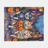 Couverture Polaire Chiens d'Esquimau Américain Trick or Treating Hall (Devant (Horizontal))