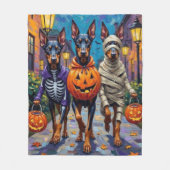 Couverture Polaire Chiens Doberman Trick or Treating Halloween Costum (Devant)