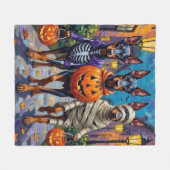 Couverture Polaire Chiens Doberman Trick or Treating Halloween Costum (Devant (Horizontal))