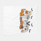 Couverture Polaire Chiens en costumes fantômes Halloween T-shirt clas (Devant (Horizontal))