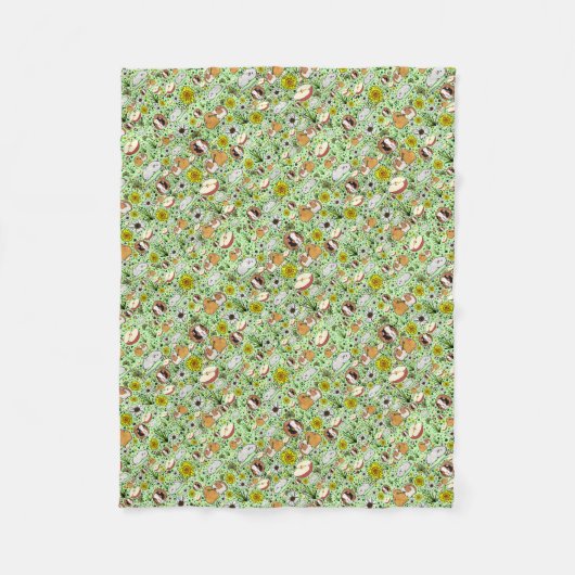 Couverture Polaire Chiens en vert (Devant)