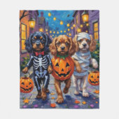 Couverture Polaire Chiens Espagnols Tibétains En Costumes D'Halloween (Devant)