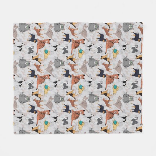 Couverture Polaire Chiens Et Chats Cutes Design Motif (Devant (Horizontal))