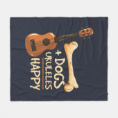 Couverture Polaire Chiens et Ukulele me rendent heureux du réchauffem (Devant (Horizontal))