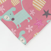 Couverture Polaire Chiens, étoiles et fleurs (Coin)