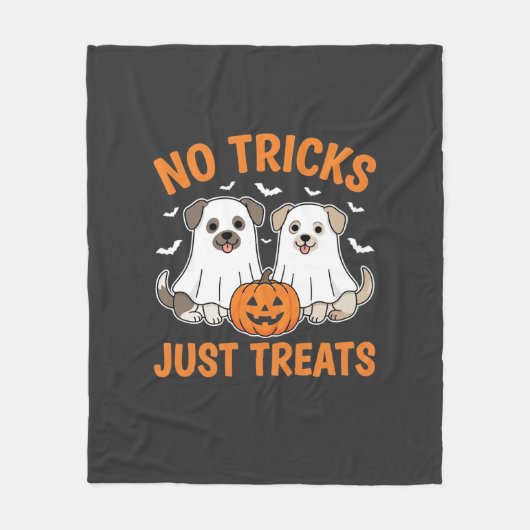 Couverture Polaire Chiens fantômes d'Halloween Pas de tours juste des (Devant)