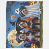 Couverture Polaire Chiens Havanais Citrouille Halloween drôle (Devant)