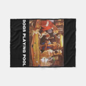 Couverture Polaire Chiens Jouer Pool Art Travail Chiots Snooker Poche (Devant (Horizontal))