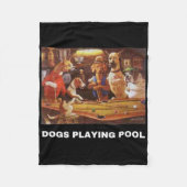 Couverture Polaire Chiens Jouer Pool Art Travail Chiots Snooker Poche (Devant)