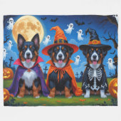 Couverture Polaire Chiens Malinois belges Citrouille Halloween Funny (Devant (Horizontal))