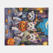 Couverture Polaire Chiens maltais Costumes d'Halloween en Trick ou en (Devant (Horizontal))
