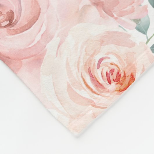 Couverture Polaire Chiens mignons Chiens Blush Rose Floral Chiots Bab (Coin)