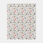 Couverture Polaire Chiens mignons Design Motif Blanc (Devant)