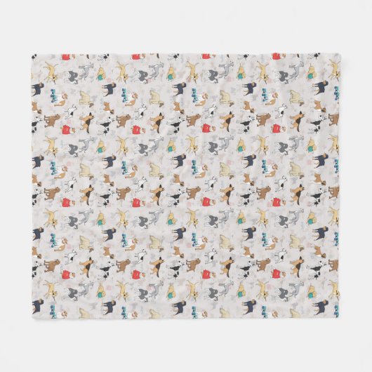 Couverture Polaire Chiens mignons Design Motif Blanc (Devant (Horizontal))