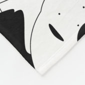 Couverture Polaire Chiens mignons : dessin animé noir, blanc. (Coin)