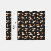 Couverture Polaire Chiens noirs nommés personnalisés de St Bernard (Devant (Horizontal))