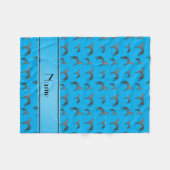Couverture Polaire Chiens nommés personnalisés de lévrier de bleu de (Devant (Horizontal))