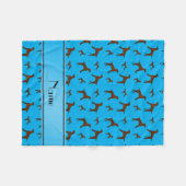 Couverture Polaire Chiens nommés personnalisés de Vizsla de bleu de (Devant (Horizontal))