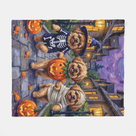 Couverture Polaire Chiens Pekingese Trick or Treating Halloween Costu (Devant (Horizontal))
