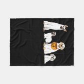 Couverture Polaire Chiens portant le costume fantôme Fun Chien Hallow (Devant (Horizontal))