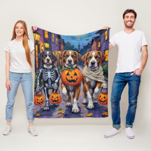 Couverture Polaire Chiens Saint-Bernard en costumes d'Halloween