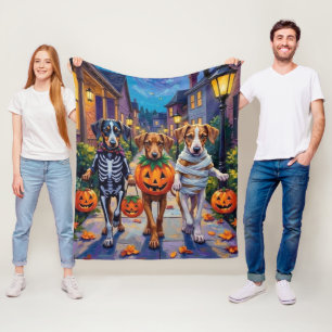 Couverture Polaire Chiens Silken Windhound en costumes d'Halloween
