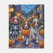 Couverture Polaire Chiens Springer Spaniel en costumes d'Halloween (Devant)