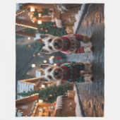 Couverture Polaire Chiens Terrier Écossais Noël Neige Fêtes (Devant)