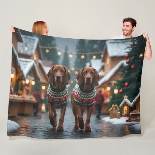 Couverture Polaire Chiens Treeing Walker Coonhound Noël Neige (En situation)