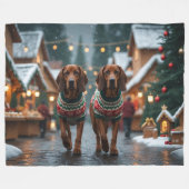 Couverture Polaire Chiens Treeing Walker Coonhound Noël Neige (Devant (Horizontal))