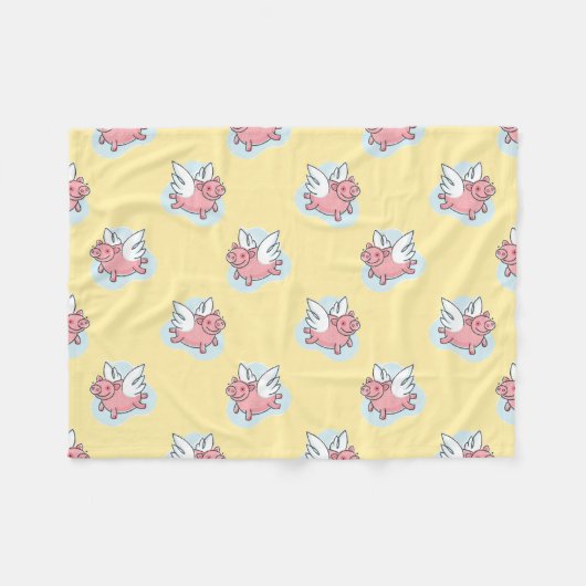 Couverture Polaire Chiens volants Nouvel An chinois Zodiac jaune FB (Devant (Horizontal))