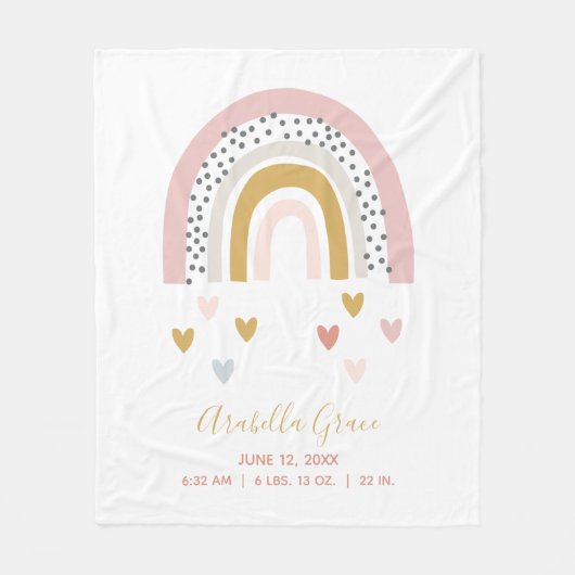 Couverture Polaire Chiffre de naissance tendance Arc-en-ciel muet (Devant)