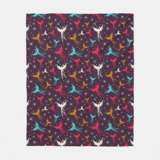 Couverture Polaire Chiffre motif d'oiseaux de Phoenix (Devant)