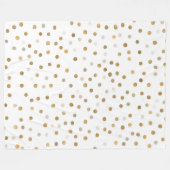 Couverture Polaire Chiffres d'or de fille Confetti Design blanc (Devant (Horizontal))
