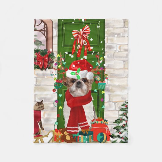 Couverture Polaire Chih Tzu Chien Noël (Devant)