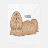 Couverture Polaire Chih tzu long cheveux dessin de chien (Devant)