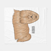 Couverture Polaire Chih tzu long cheveux dessin de chien (Devant (Horizontal))