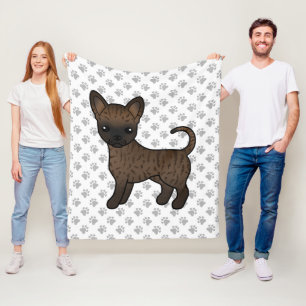 Couverture Polaire Chihuahua à poil lisse bringé Chien de dessin anim