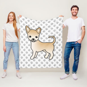 Couverture Polaire Chihuahua à poil lisse fauve Chien de dessin animé