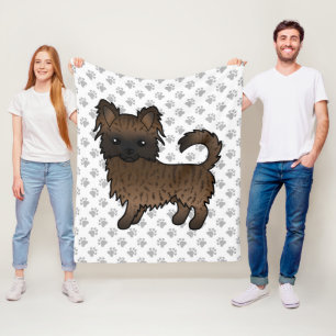 Couverture Polaire Chihuahua à poil long bringé Chien de dessin animé