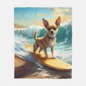 Couverture Polaire Chihuahua Beach Surf Peinture (Devant)