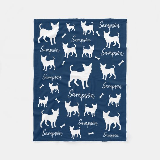 Couverture Polaire Chihuahua Blanket cadeau personnalisé chien (Devant)