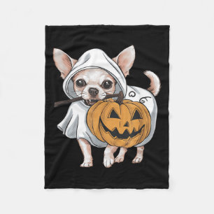 Couverture Polaire Chihuahua Chien Fantôme Halloween