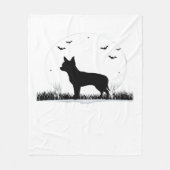 Couverture Polaire Chihuahua Chien - Halloween Moon Silhouette Classi (Devant)